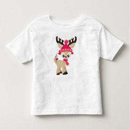 かわいいトナカイ，リトルトナカイ，レッドハット，スカーフ トドラーTシャツ