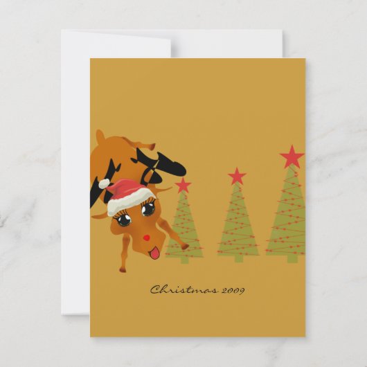 かわいいトナカイ 招待状 (裏面)