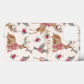 かわいいトナカイ、鳥、花 Case-Mate iPhoneケース (裏面 (横))