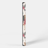 かわいいトナカイ、鳥、花 iPhoneケース (右側面)