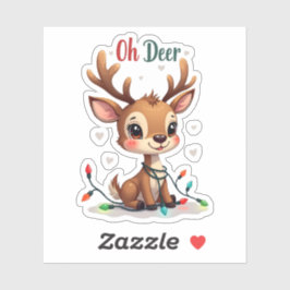 かわいいトナカイ「Oh Deer」ホリデーステッカー シール