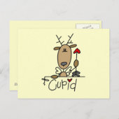 かわいいトナカイTシャツとギフト シーズンポストカード (正面/裏面)