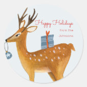 かわいいトナディアウッドランドクリスマスホリデー ラウンドシール (正面)