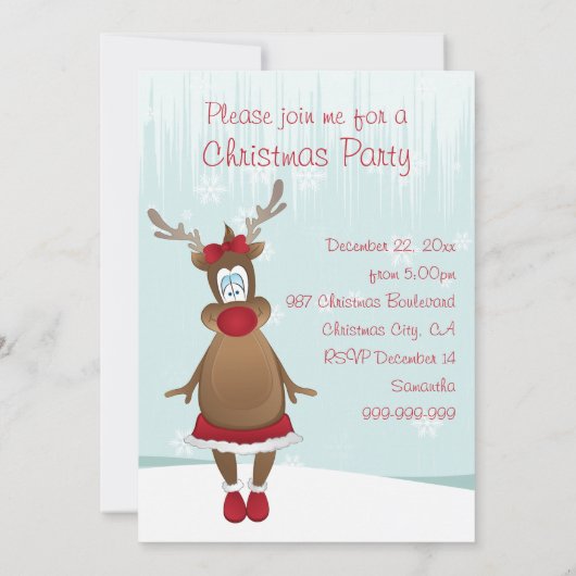 かわいいトナディアガールクリスマスパーティー 招待状 (裏面)