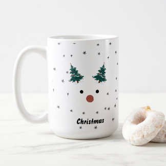 かわいいトナディアガールサンタハット名前をカスタムするクリスマス コーヒーマグカップ