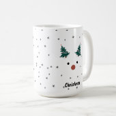 かわいいトナディアガールサンタハット名前をカスタムするクリスマス コーヒーマグカップ (正面右)