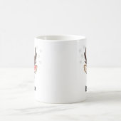 かわいいトナディアガールレッドボウ名前をカスタムするクリスマス コーヒーマグカップ (中央)