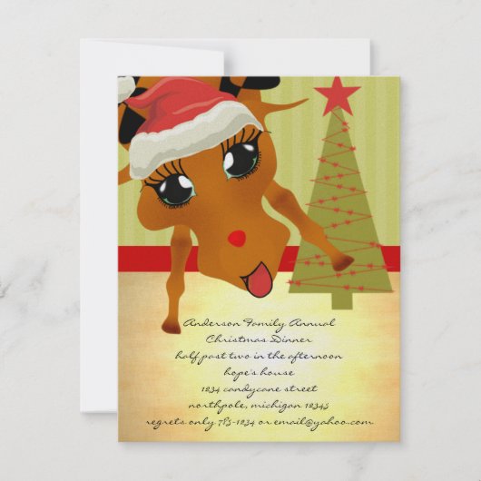 かわいいトナディアクリスマスディナー招待状 招待状 (正面)