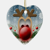 かわいいトナディアクリスマスハートホリデークリスマス セラミックオーナメント (右)