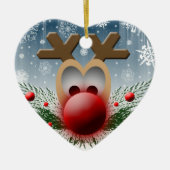 かわいいトナディアクリスマスハートホリデークリスマス セラミックオーナメント (正面)