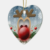 かわいいトナディアクリスマスハートホリデークリスマス セラミックオーナメント (左)