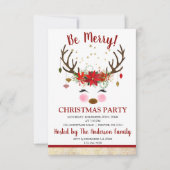 かわいいトナディアクリスマスホリデーディナーパーティー 招待状 (正面)