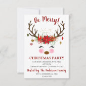 かわいいトナディアクリスマスホリデーディナーパーティー 招待状 (正面)