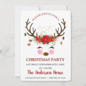 かわいいトナディアクリスマスホリデーディナーパーティー 招待状 (正面)