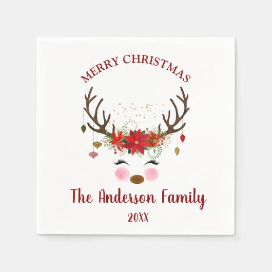 かわいいトナディアクリスマスホリデーパーティナプキンス スタンダードカクテルナプキン (正面)