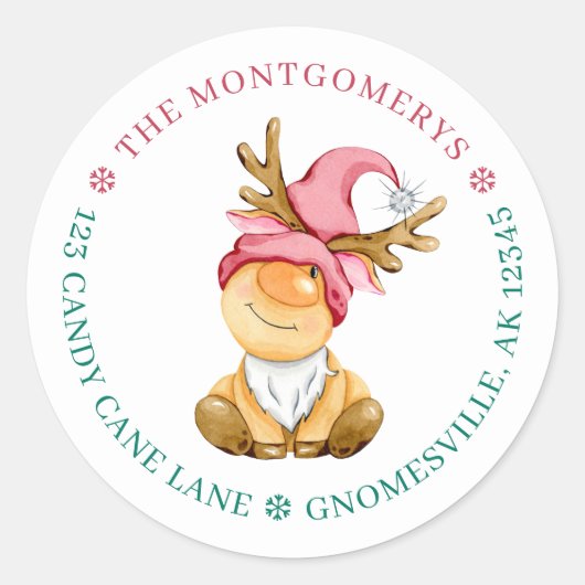 かわいいトナディアクリスマス格言差出人住所 ラウンドシール (正面)