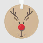 かわいいトナディアルミニマリスト顔ブラウン オーナメント (裏面)