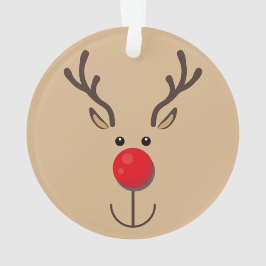 かわいいトナディアルミニマリスト顔ブラウン オーナメント (裏面)