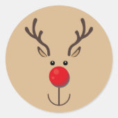 かわいいトナディアルミニマリスト顔ブラウン ラウンドシール (正面)