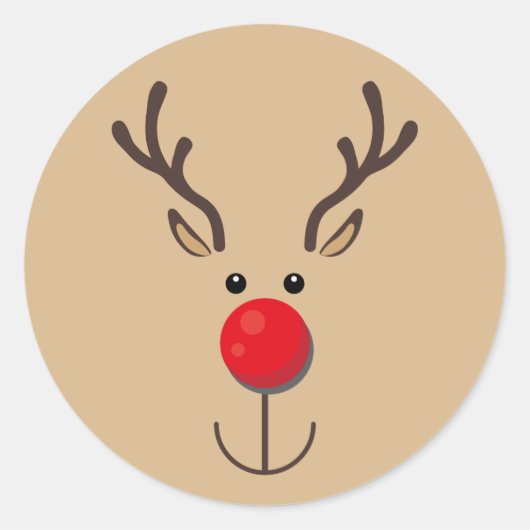 かわいいトナディアルミニマリスト顔ブラウン ラウンドシール (正面)