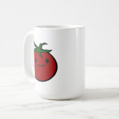かわいいトマトの刺繍プリント コーヒーマグカップ (正面左)