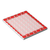 かわいいトマトの背景パターン ノートパッド (アングル)