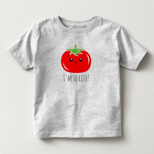 かわいいトマトの顔のイラスト トドラーTシャツ (正面)