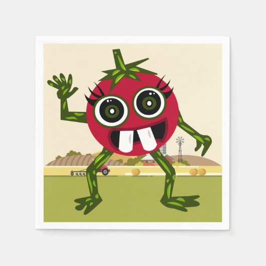 かわいいトマトナプキン スタンダードカクテルナプキン (正面)