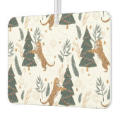 かわいいトラとクリスマスツリーのパターン カーエアーフレッシュナー (左)