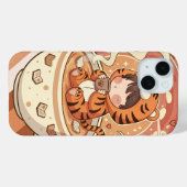 かわいいトラのコーヒーブックアート Case-Mate iPhoneケース (裏面 (横))