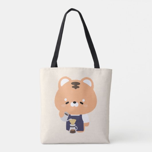 かわいいトラのバリスタ トートバッグ (裏面)