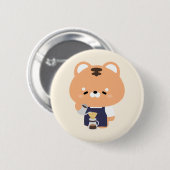 かわいいトラのバリスタ 缶バッジ (正面&裏面)