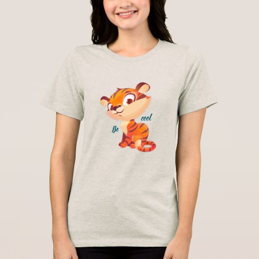 かわいいトラのビークール・キャラクター トライブレンドTシャツ (正面)