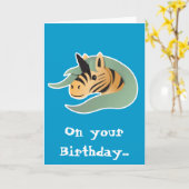 かわいいトラのユニコーン! カード (黄色い花)