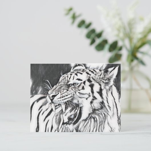 かわいいトラの動物愛好家 ポストカード (スタンド正面)