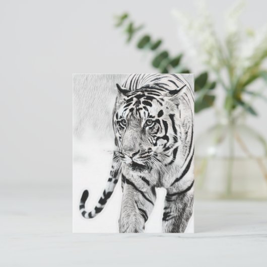 かわいいトラの動物愛好家 ポストカード (スタンド正面)