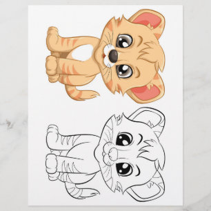 かわいいトラの塗り絵ページ チラシ