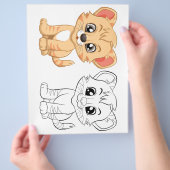 かわいいトラの塗り絵ページ チラシ (手)