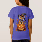 かわいいトラの子が魔女の帽子をかぶって Tシャツ (裏面)