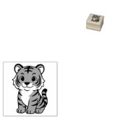 かわいいトラの子1x1 ラバースタンプ (押印)