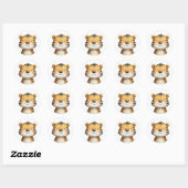 かわいいトラの子 水彩イラスト ミニマリスト ラウンドシール (シート)
