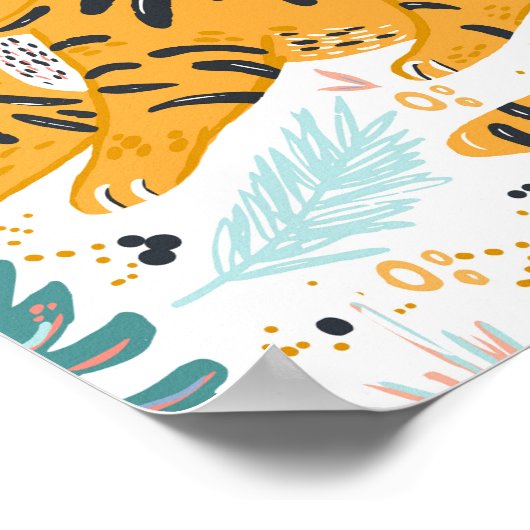 かわいいトラの芸術 ポスター (角)