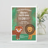 かわいいトラの誕生日パーティー オーダーメイド 招待状 (スタンド正面)