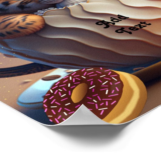 かわいいトラの赤ちゃんのマグカップ - オーダーメイドのベビールーム ポスター (角)