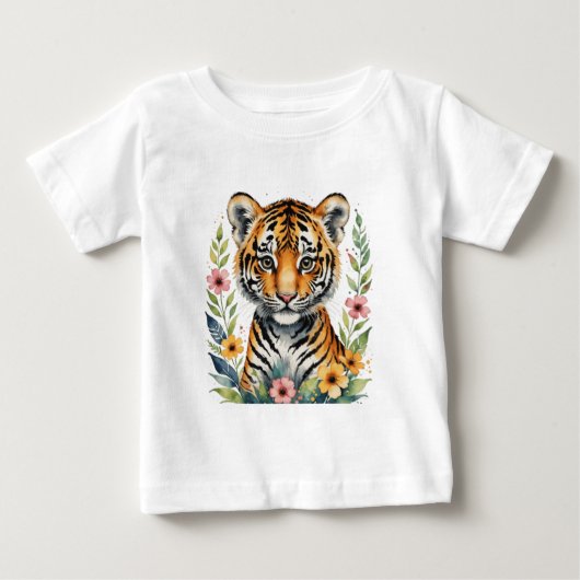 かわいいトラの赤ちゃん ベビーTシャツ (正面)