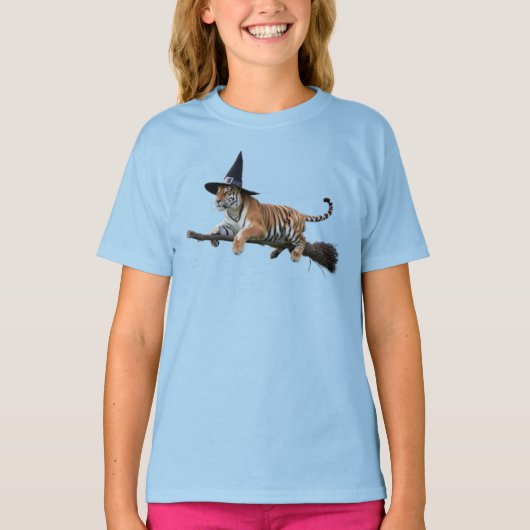 かわいいトラの魔女 キッズ Tシャツ (正面)