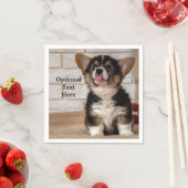 かわいいトライカラーのペンブロークウェルシュコーギー子犬 スタンダードカクテルナプキン (インサイチュ)