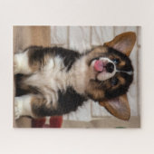 かわいいトライカラーペンブロークウェルシュコーギー子犬 ジグソーパズル (横)