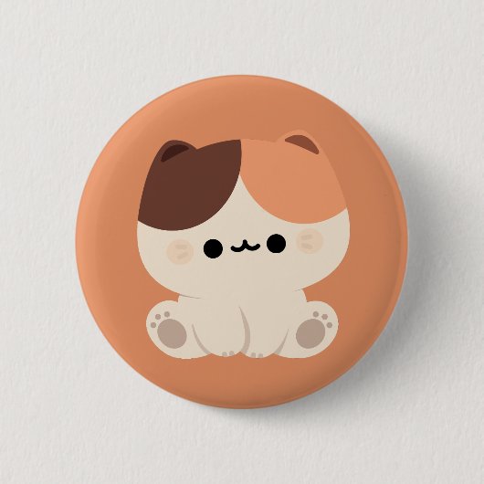 かわいいトライティ猫 缶バッジ (正面)