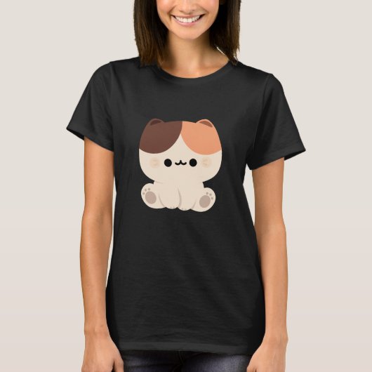 かわいいトライティ猫 Tシャツ (正面)